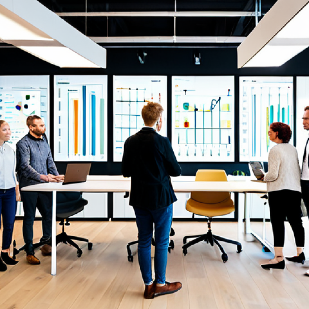 **Prompt 1: Latvia's Digital Innovation Hub**
    A diverse group of professional adults (male and female) from various ethnic backgrounds, fully clothed in modern business casual and modest attire, collaborating in a bright, spacious co-working space in Riga. The environment features sleek, contemporary office furniture, glass partitions, and large screens displaying data visualizations and code. The atmosphere is vibrant and focused on teamwork and innovation. High-resolution professional photography, natural lighting, sharp focus, perfect anatomy, correct proportions, well-formed hands, proper finger count, natural body proportions, safe for work, appropriate content, family-friendly, professional.