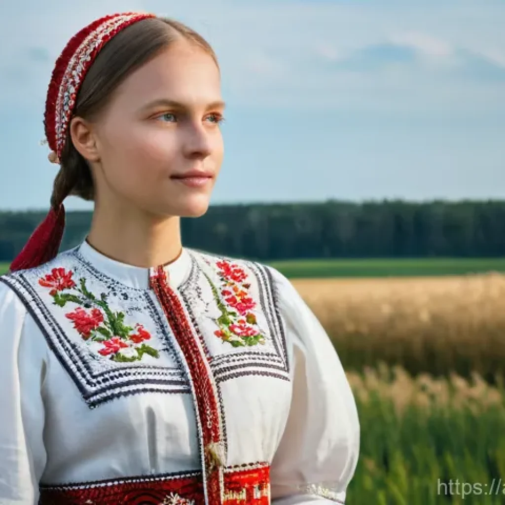 라트비아 민속 의상 - **Prompt for an image depicting a young Latvian woman in traditional Vidzeme attire:**
"A portra...